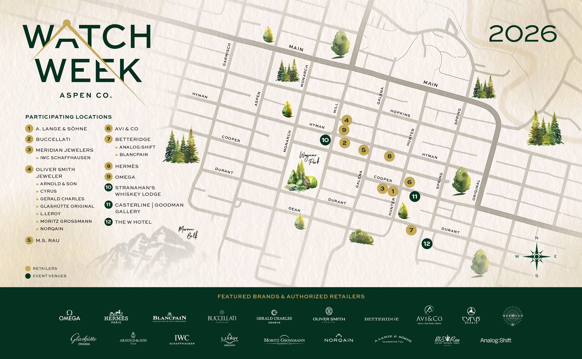 Watch Week Aspen 2026 official map
